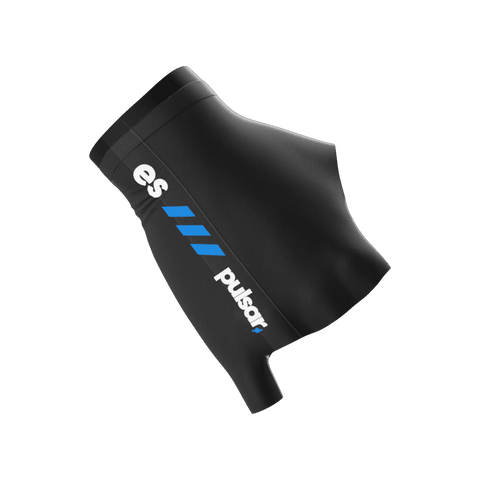 eS eSports Arm Sleeve L Large finger glove by Pulsar Gaming Gears in black, designed for gamers. Features quick-drying material and friction reduction, ideal for use with glass mousepads for smoother gameplay