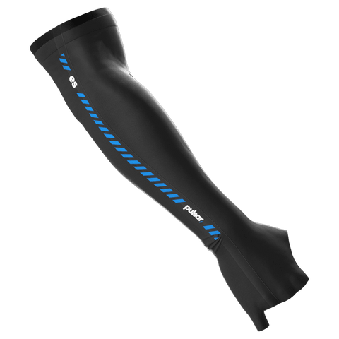 eS eSports Arm Sleeve L Large finger long by Pulsar Gaming Gears in black, designed for gamers. Features quick-drying material and friction reduction, ideal for use with glass mousepads for smoother gameplay
