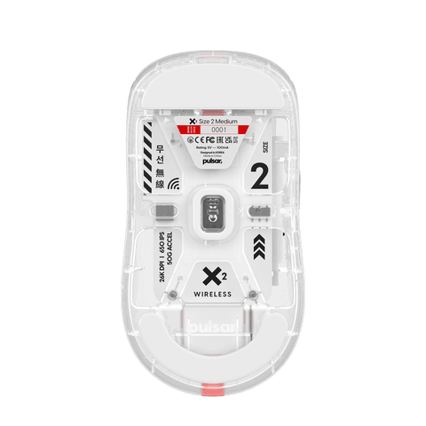 Pulsar X2 Super Clear Gaming Mouse bottom