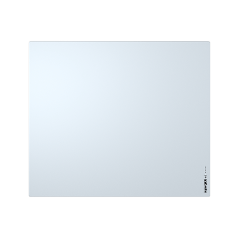 White Superglide Glass Mousepad v2 XL (Extra Large) with a 1.5mm tempered glass surface for ultra-smooth mouse movements and enhanced portability. Made with durable Gorilla Glass and an anti-slip silicone rubber base for maximum grip on surfaces