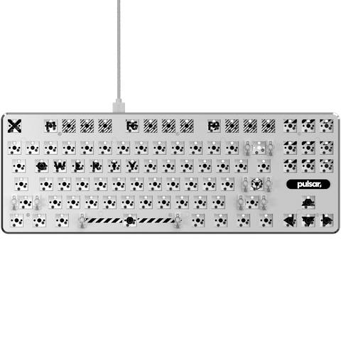 PCMK ANSI TKL Mechanical Gaming Keyboard White Barebone style for customizing | Pulsar Gaming Gears